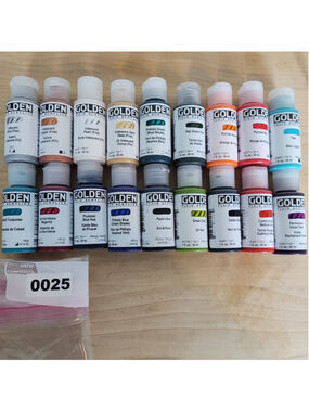 #25 Golden Fluid Acrylics 1 fl. oz/30 ml Lot Of 18 Sealed No Duplicates New!!